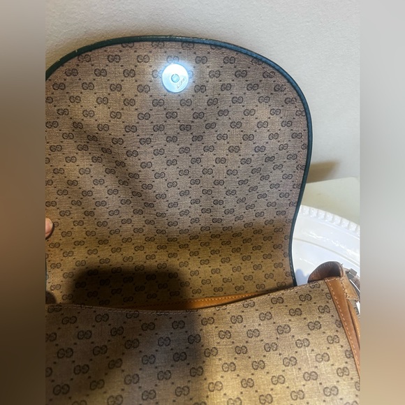 Gucci Vintage Micro Tan GG CROSSBODY Brown -rare - Picture 11 of 16